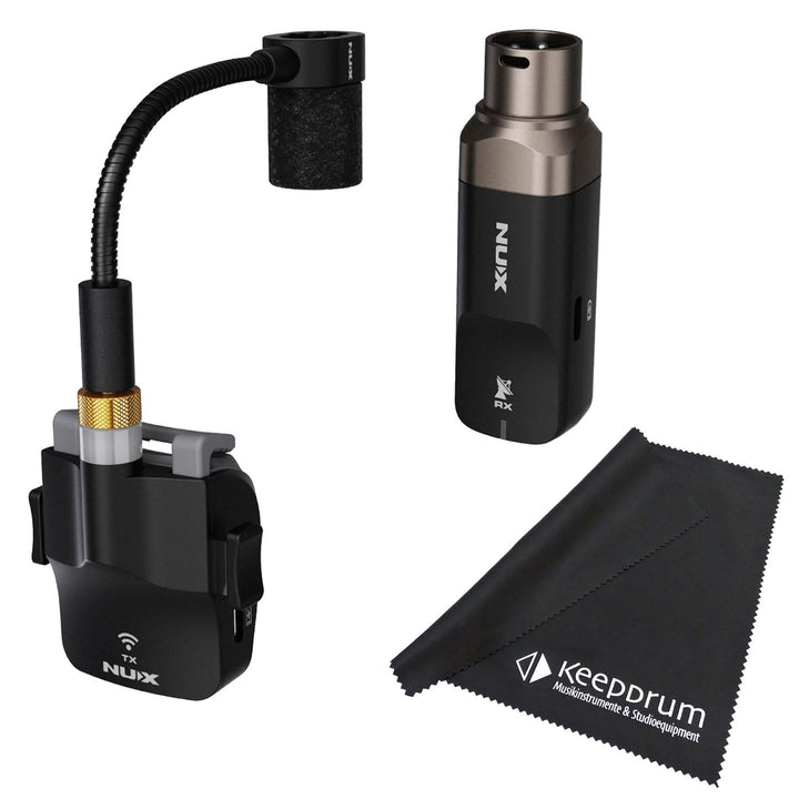Nux B6 Drahtloses Saxophon Mikrofon System Wireless + keepdrum Poliertuch