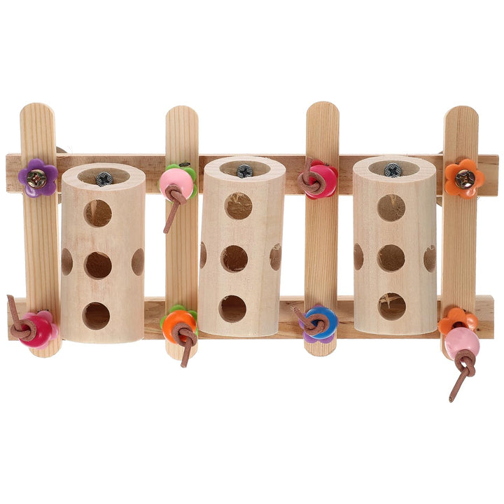 Vogelspielzeug Holz Halter Eimer 9.06X4.72X1.97In Papagei Futtersuche Spielzeug Leckerlis Verstecken