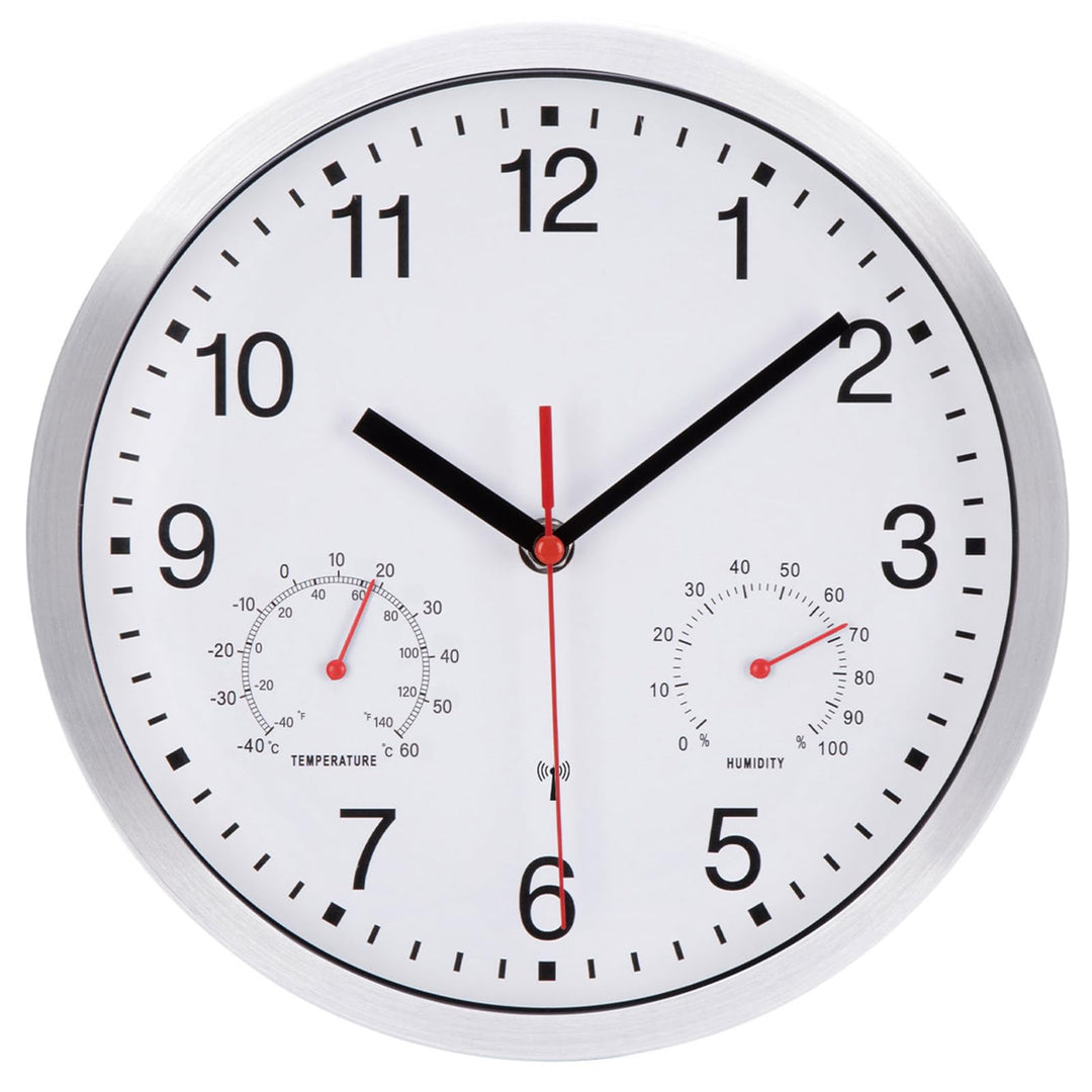 25cm Funkuhr Wanduhr Ohne TickgeräUsche Lautlos Quarz Batterie Betriebene Gross Wanduhr Funk Einfach
