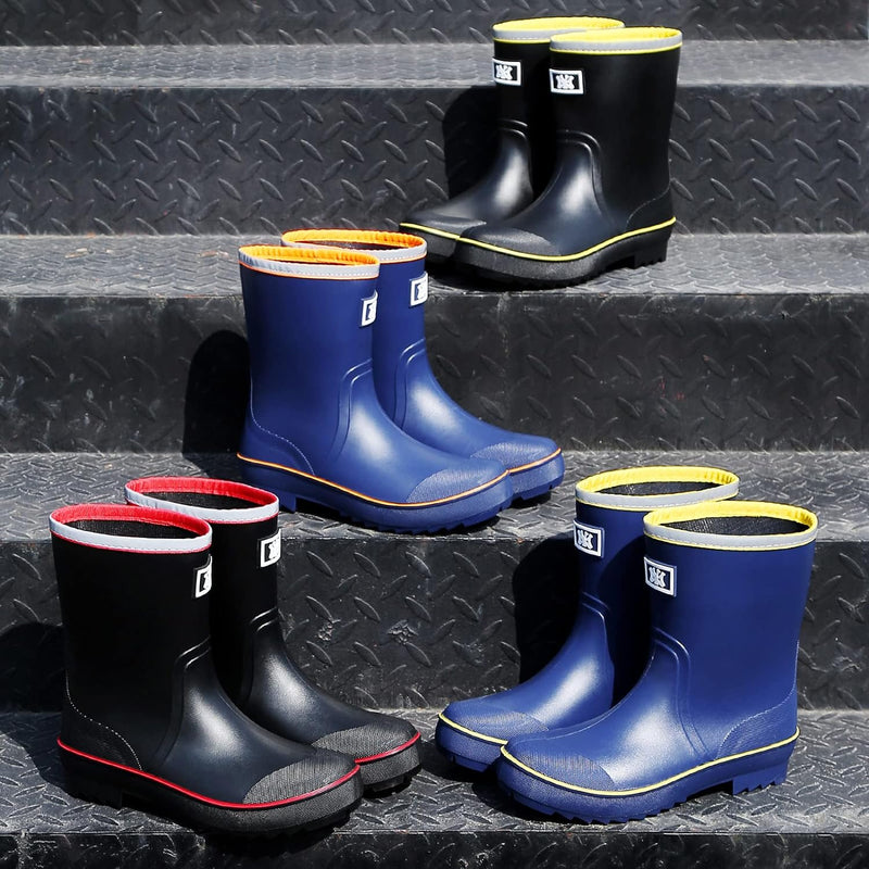 Foinledr Gummistiefel Herren Halbhoch Regenstiefel Gumischtifel Herren Wasserdicht Rain Boots Garten