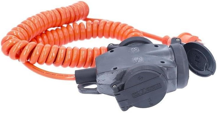as - Schwabe 70414 Schutzkontakt-Spiralkabel, 5m H07BQ-F 3G1,5, orange, IP44 Gewerbe, Baustelle H07B
