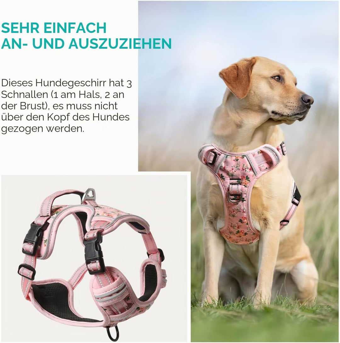 HEELE Hundegeschirr, Anti Zug Hundegeschirr, Hundegeschirr Grosse Hunde, Weich Atmungsaktiv Einstell