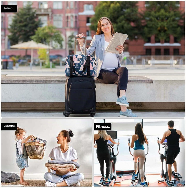 HAWEE Sporttasche Damen Gross Leichte Reisetasche Herren Faltbare Gym Duffel Bag Weekender Travel Ba
