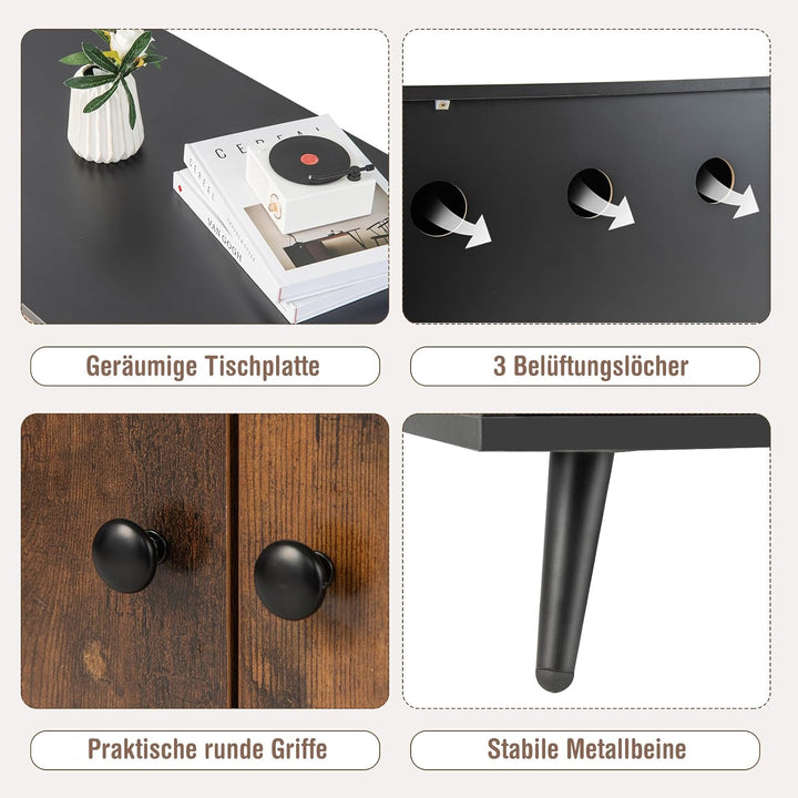 COSTWAY Katzenschrank für Katzentoilette, 2 in 1 Beistelltisch Katzenhaus, Katzenklo Schrank mit Kra