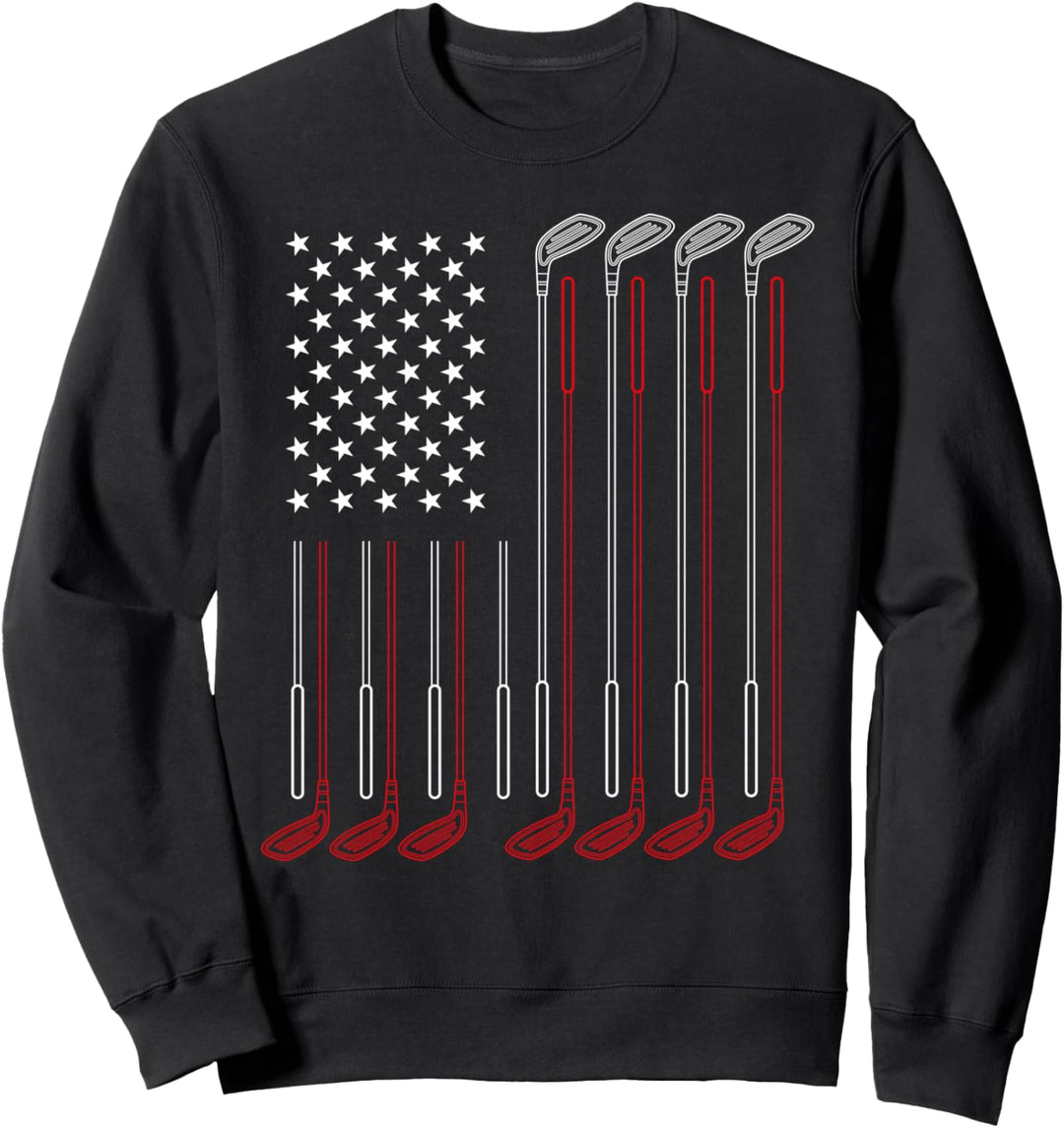 Hobby Golfspieler Golfer Amerika Flagge Golfplatz Golf Sweatshirt