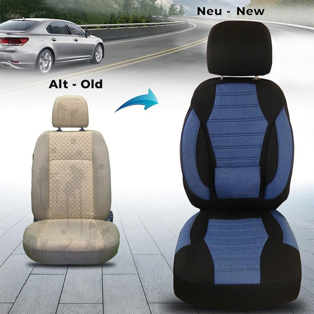 BREMER SITZBEZÜGE Mass Sitzbezüge Schonbezüge für Skoda Superb 3 Typ 3V KT106 KT106 - Schwarz/Blau S