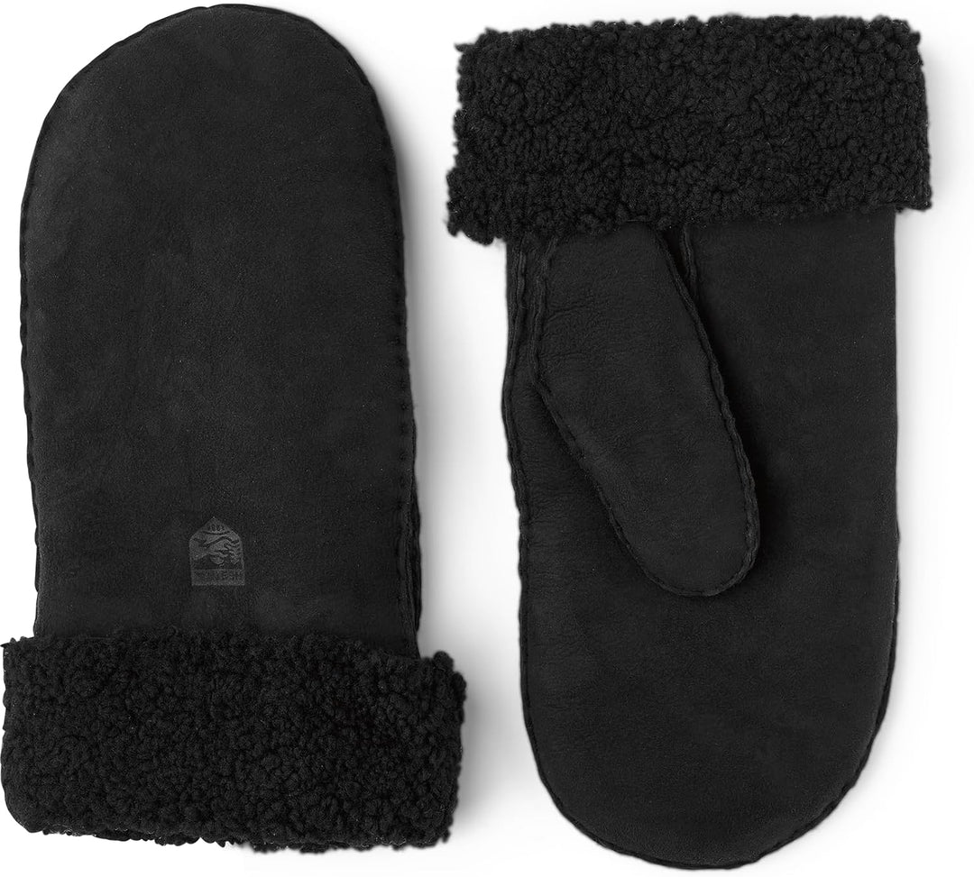 Hestra Lederhandschuhe für Damen: Lammfell Dünner Winterhandschuh mit Fellmanschette 6 Schwarz, 6 Sc