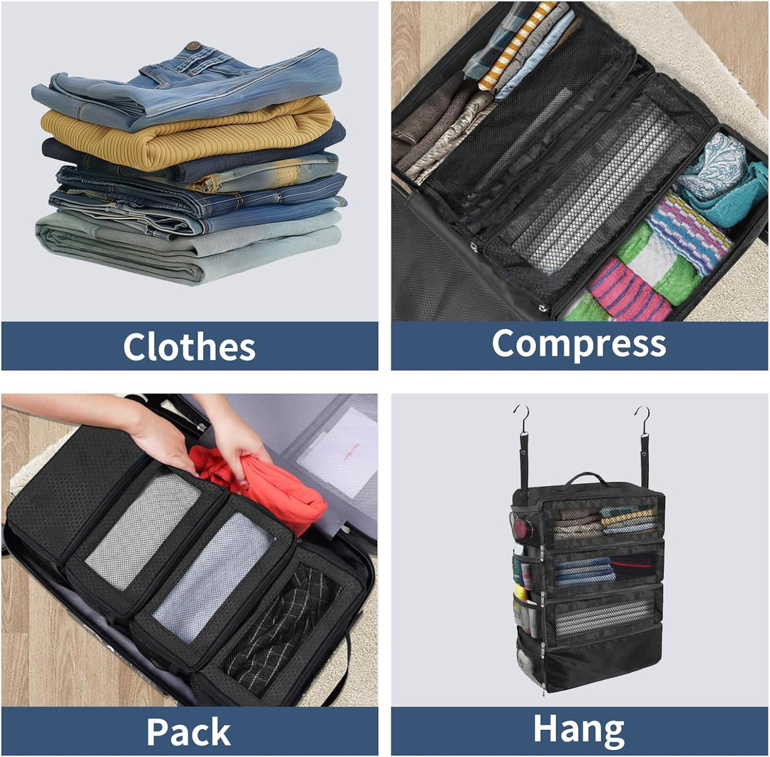Hangable Clothes Organizer, grosse Kapazität faltbar multifunktionale Kleidung Aufbewahrungstasche,