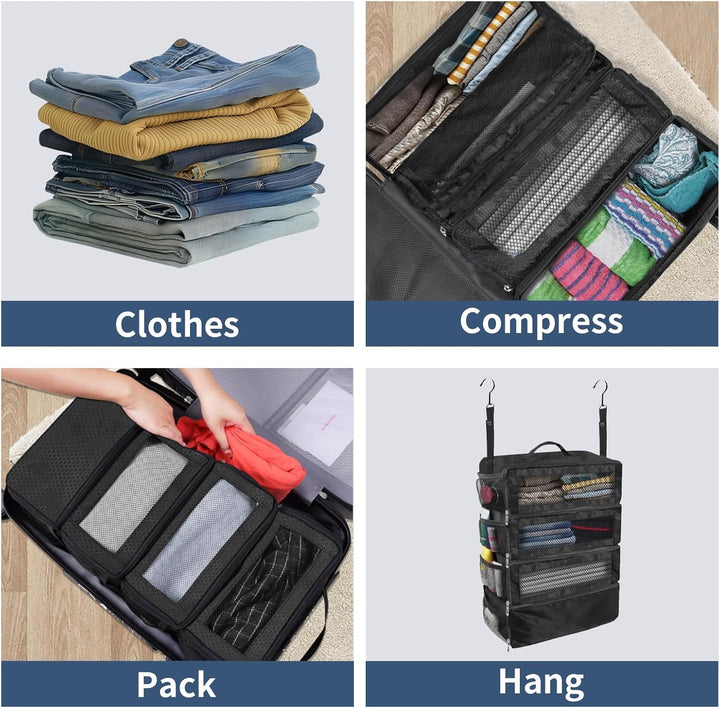 Hangable Clothes Organizer, grosse Kapazität faltbar multifunktionale Kleidung Aufbewahrungstasche,