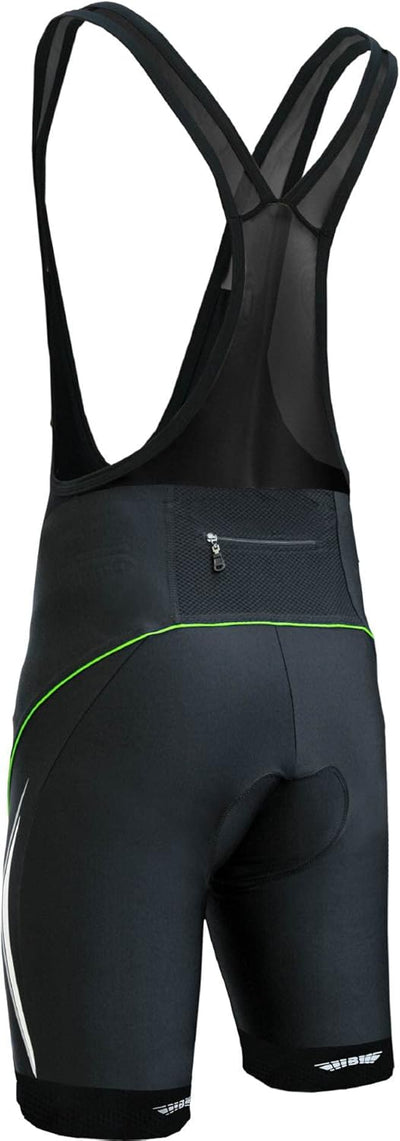Berkner - Derek-Plus, Trägerhose, Radlerhose mit Trägern und Gel - Sitzpolster Schwarz - Grün 4XL, S