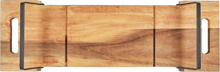 Home Deco Factory, KA0322, Acacia Presentation Board with Black Metal Feet, Ideal for Aperitifs and