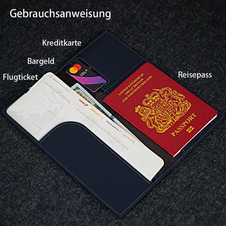 Echtes Lede RFID-Blocker für Reisesicherheit Tragbare Reisepasshülle Minimalistischen Stil für Damen