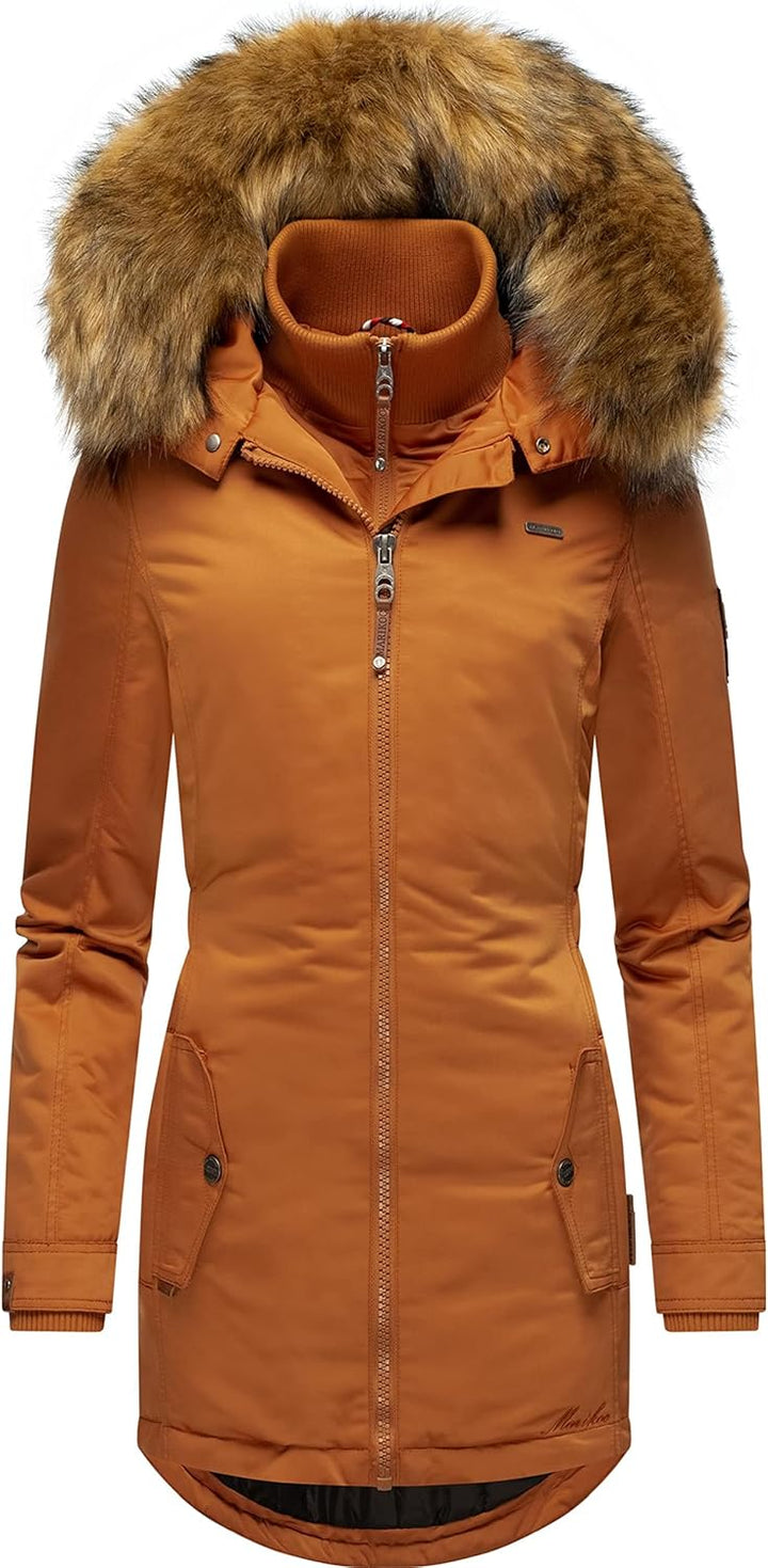 MARIKOO Damen Warmer Winterparka mit Kapuze Sanakoo XS-XXL XS Rusty Cinnamon, XS Rusty Cinnamon