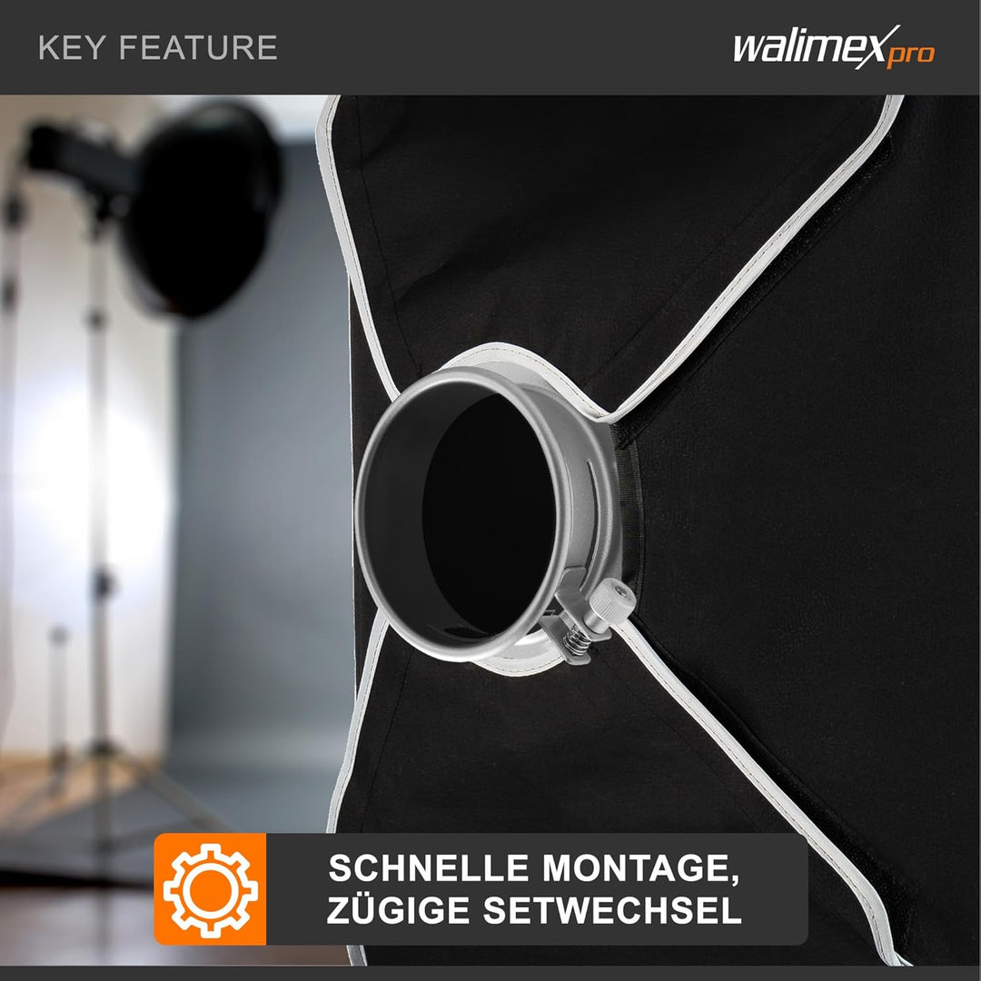 Walimex Softboxadapter für Profoto (Aussendurchmesser: 15,2 cm), Silber, Profoto