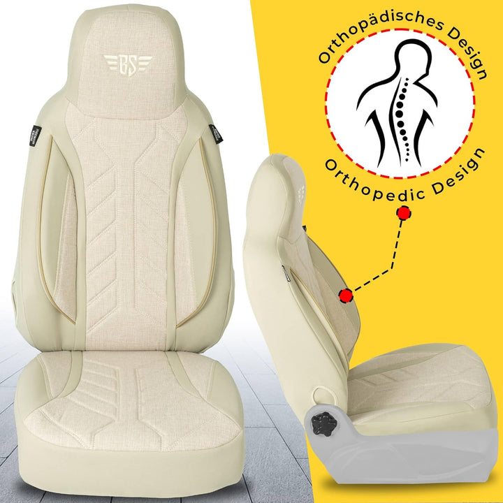 BREMER SITZBEZÜGE Mass Sitzbezüge Schonbezüge für Skoda Fabia 2 PLKT205 PLKT205 - Beige Fabia 2, PLK