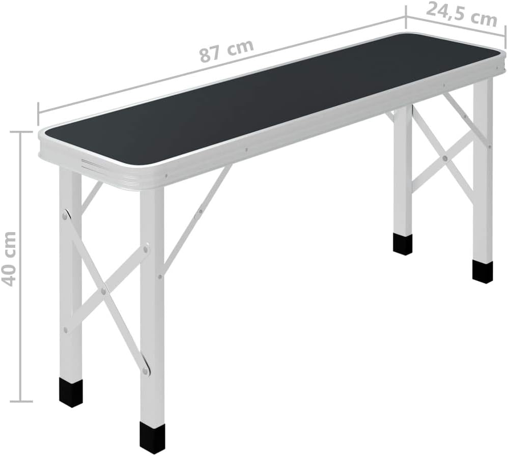 vidaXL Campingtisch Klappbar mit 2 Sitzbänken Gartenbank Bank Sitzgruppe Koffertisch Gartentisch Kla
