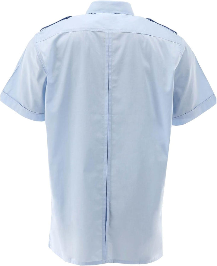 Condor Herren Kurzarm Pilotenhemd mit abnehmbaren Schulterklappen Izebo 49-50 Hellblau/Bleu, 49-50 H