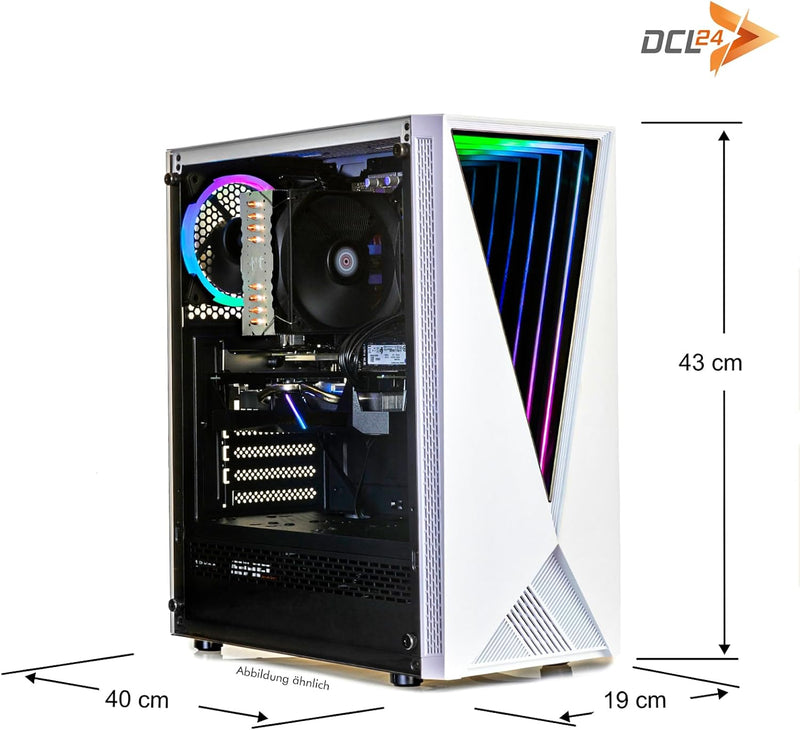 dcl24 Gaming PC Set komplett AMD Ryzen 5 4500, GTX1650 4GB - 500GB SSD, 16GB DDR4, Gamer PC mit 6x4.