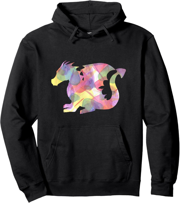 Aquarellfarbe Drache Sternzeichen Fantasy Fabelwesen Art Pullover Hoodie