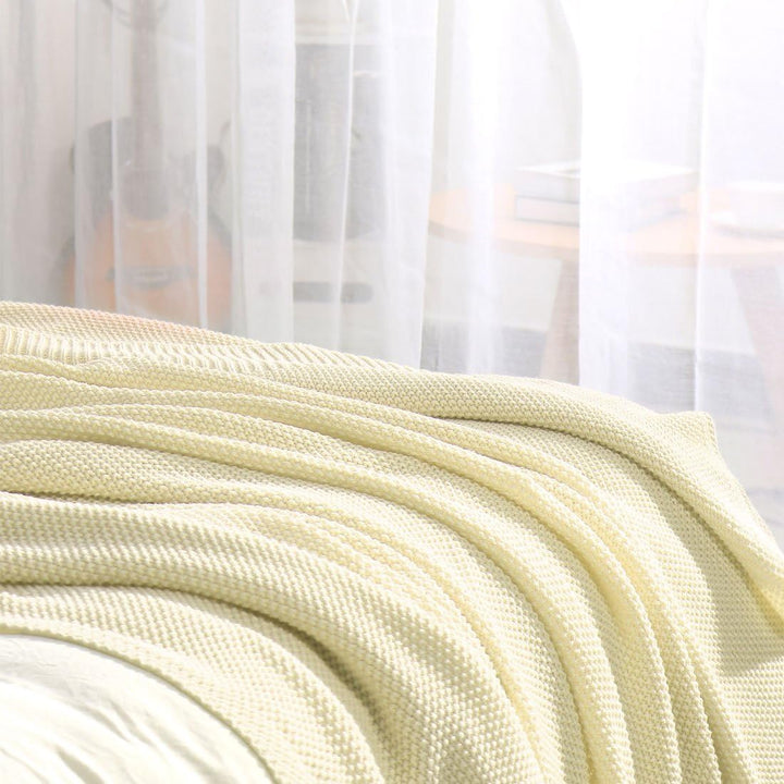PiccoCasa Tagesdecke Baumwolle Strickdecke Sommerdecke pflegeleicht gesund als Sofadecke Sofaüberwur