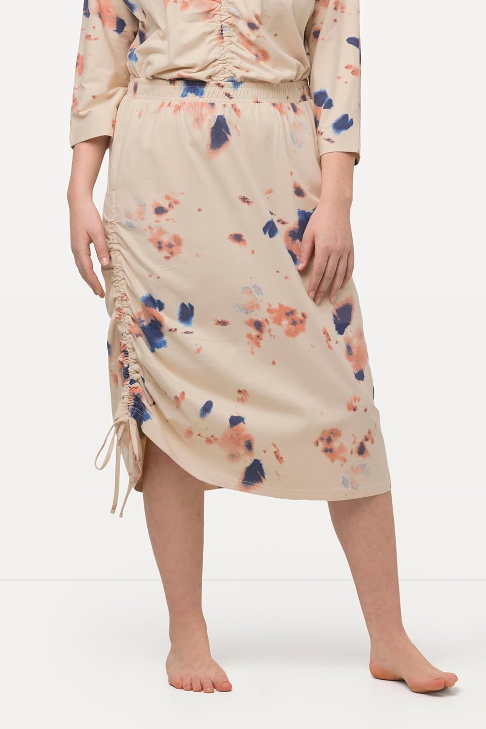 Ulla Popken Damen grosse Grössen Übergrössen Plus Size Jerseyrock, Saumband, Elastikbund, Biobaumwol