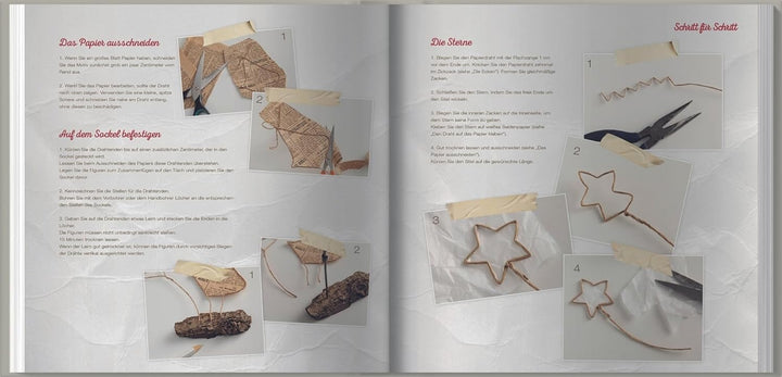 Weihnachtliches aus der Papierwerkstatt: Basteln mit Papier und Draht. Mit der zauberhaften Papierwe