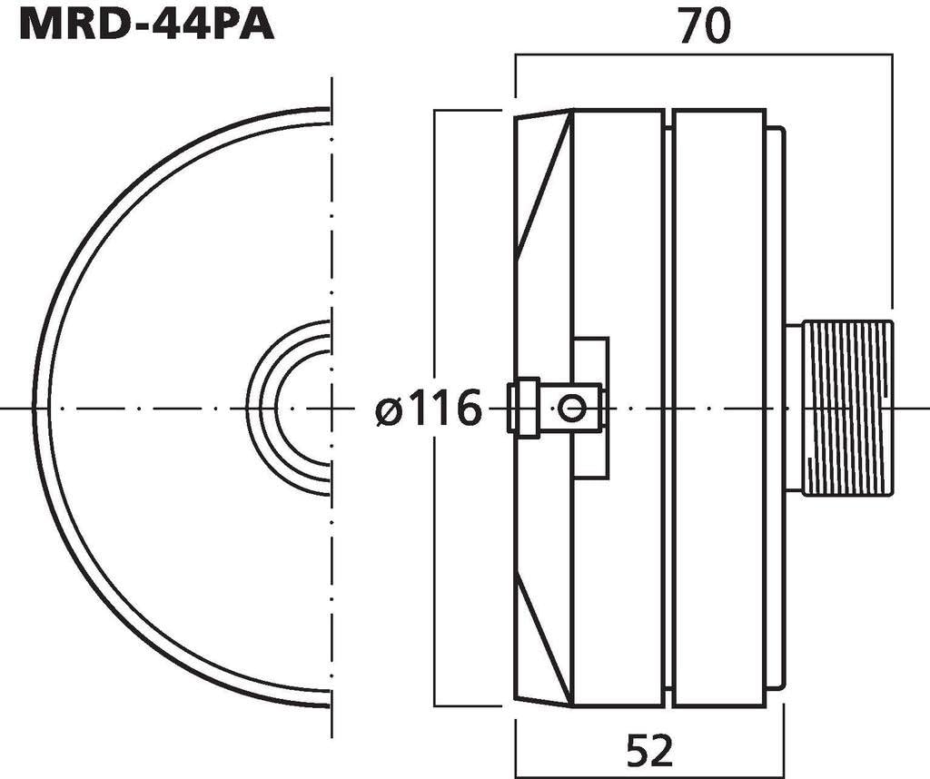 MONACOR 10.531 MRD-44PA PA-Horntreiber, Treiber mit 35 mm Standardgewinde für die Bestückung und den