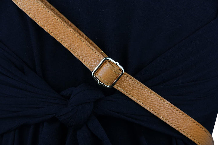 Frentree® Damen Echtleder Umhängetasche, Made in Italy, Crossbody Tasche Schultertasche mit goldenem