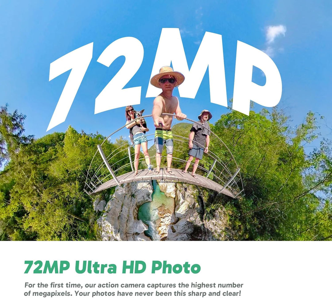 AKASO 360° Action Cam Creator-Set - 5.7K 72MP 360 Grad Actionkamera mit 128GB Speicherkarte Duale 1/