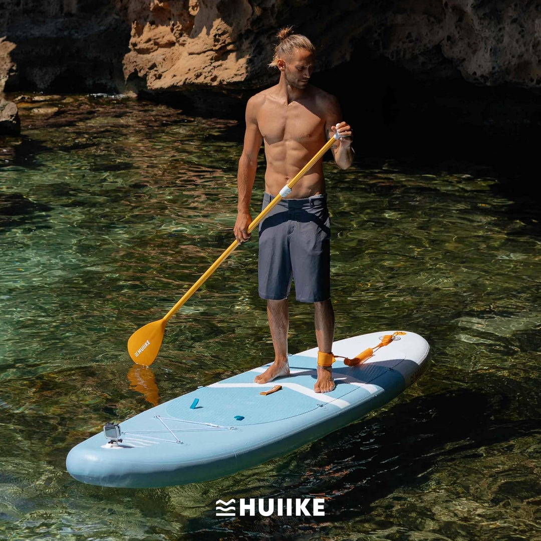 HUIIKE Stand Up Paddling Board mit Zubehör, Paddel, Finnen, Leash, Pumpe, Rucksack. SUP-Board Aufbla