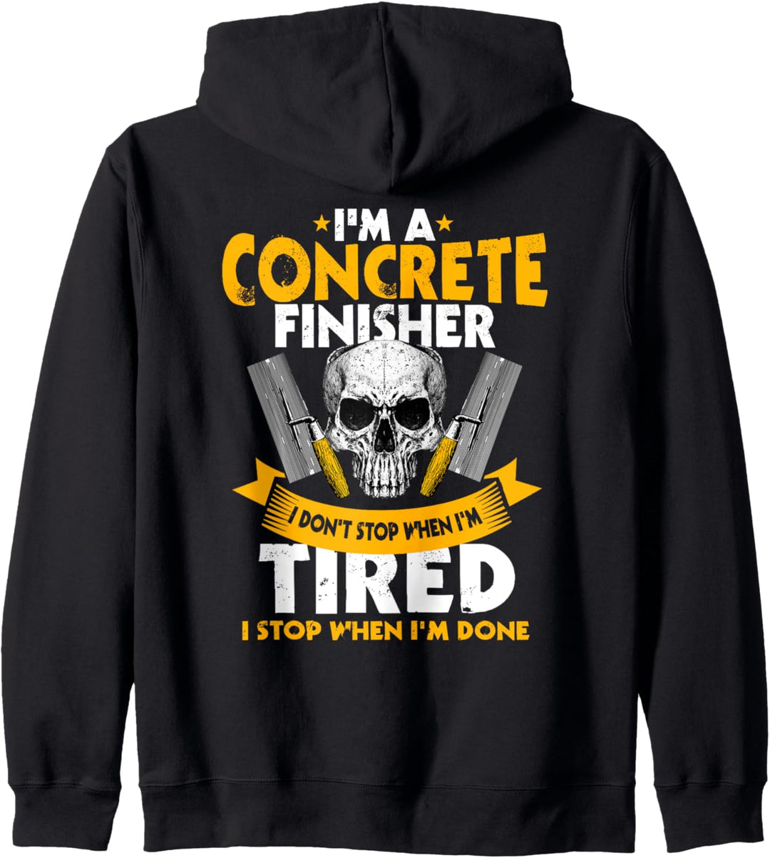 Konkretes Finisher-Design auf der Rückseite der Kleidung Kapuzenjacke