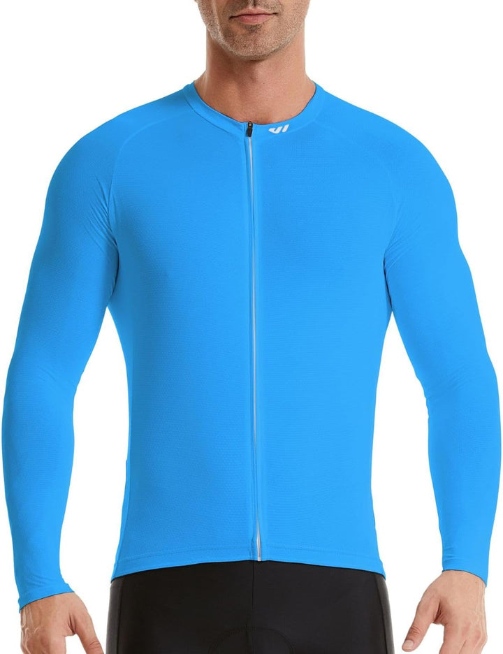 Wulibike Radtrikot Herren Langarm - Rennrad Trikot Reissverschluss mit Taschen, Frühling Herbst Atmu