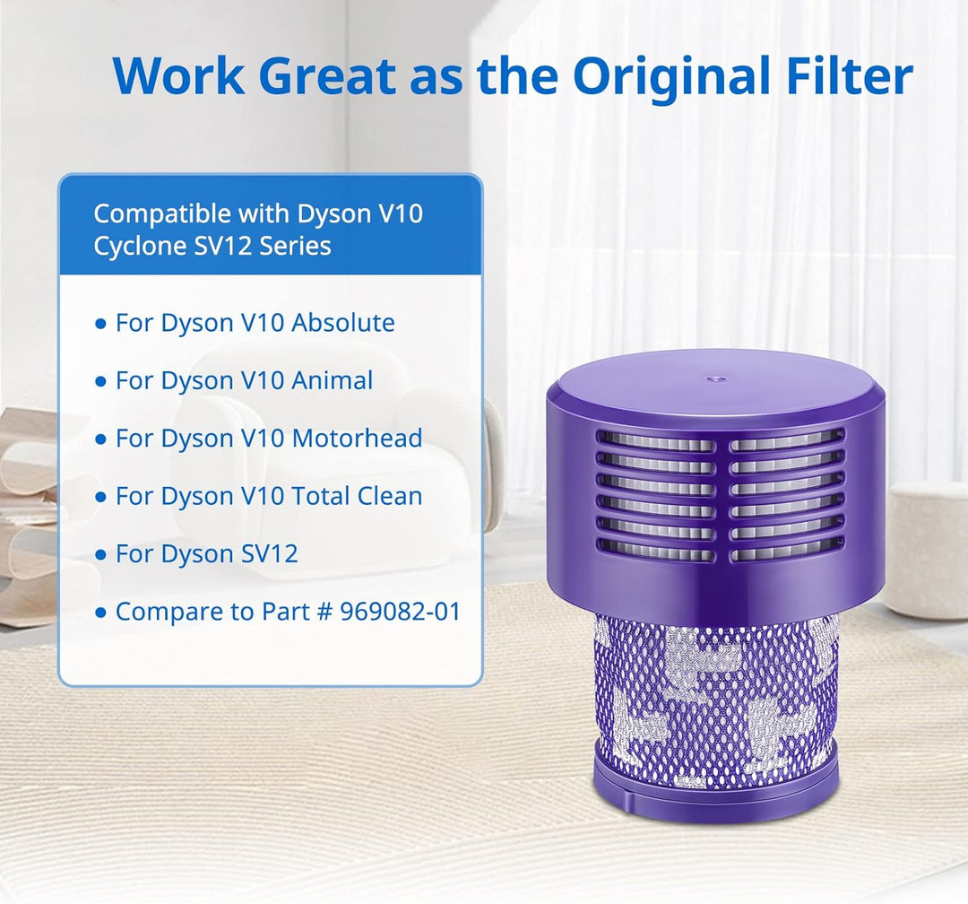 Filter für Dyson V10 SV12 -JORAIR Waschbar Ersatz Filter für Dyson V10 Cyclone Series, V10 Absolute,