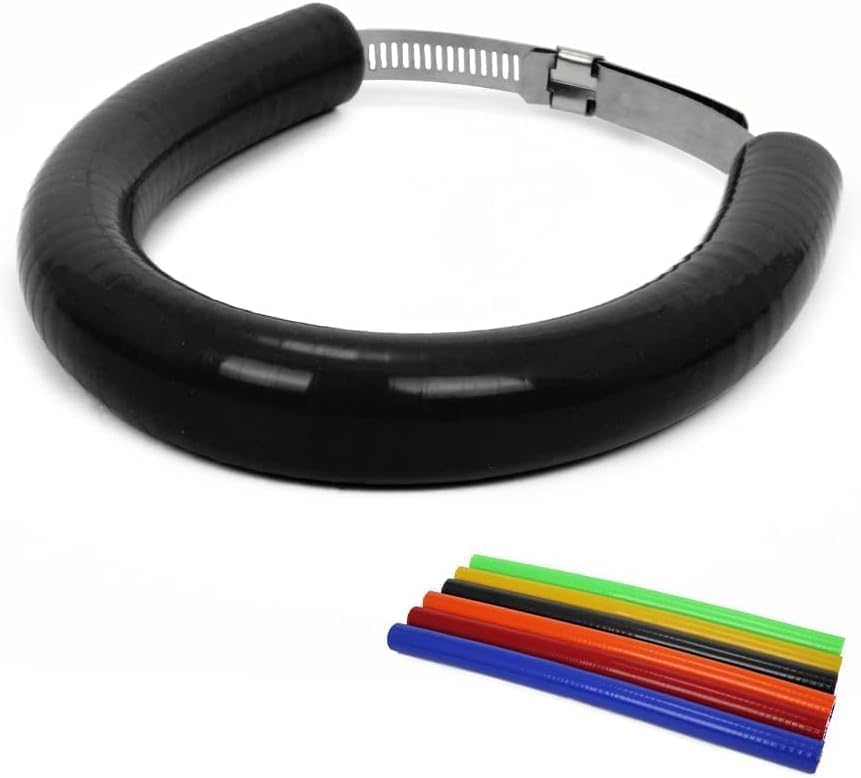 JFG RACING 64 cm/25,2" Motorrad Auspuff Schutzring,Universeller-Schwarz | Verstellbarer Auspuff Schu