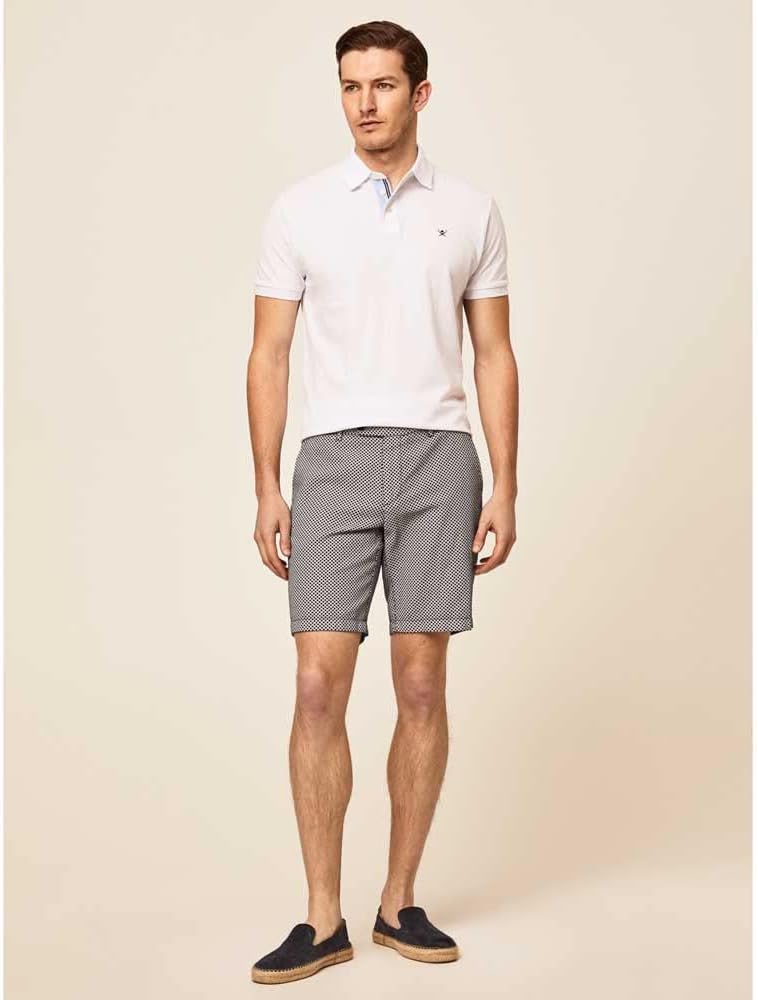 Hackett London Herren Basketweave Print Shorts 38W Blau, 38W Blau