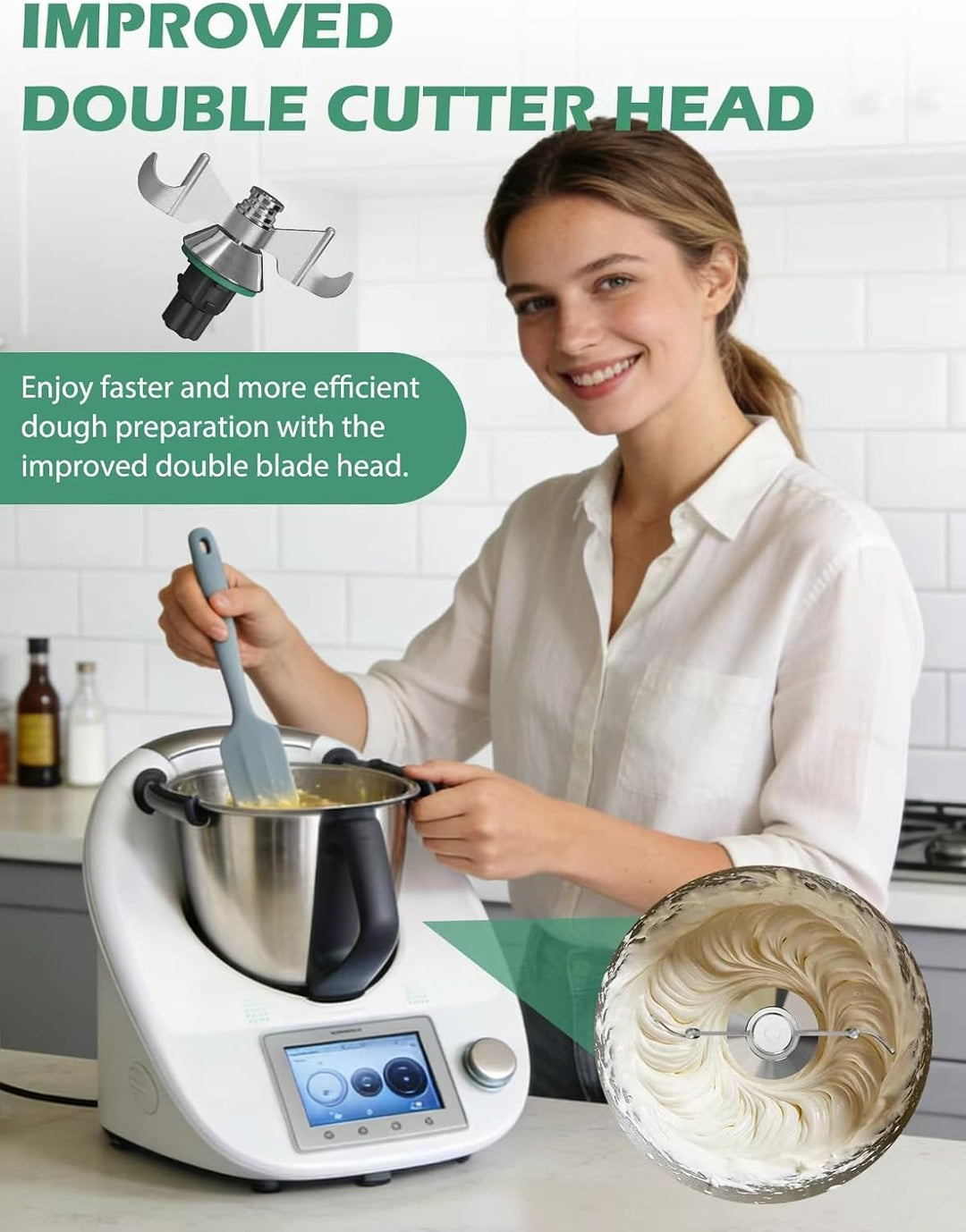 Teigmesser für Thermomix TM7 TM6 TM5, Mixmesser für Küchenmaschine