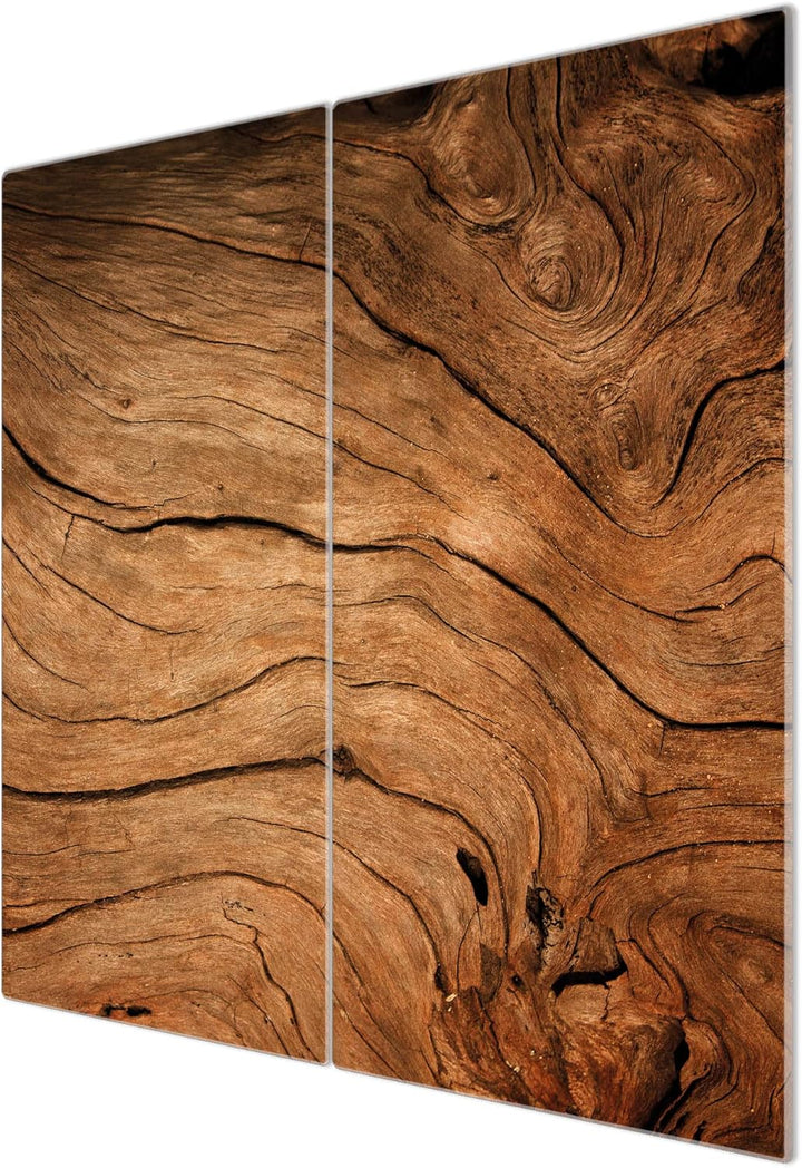 banjado Herdabdeckplatte Glas 2-teilig 60x52cm - Schneidebrett Herdabdeckung - Herdabdeckplatten Cer