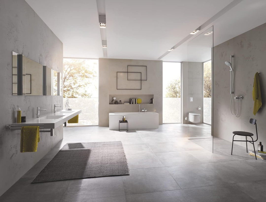 GROHE Lineare - Einhand- Wannenbatterie (Auslauf mit Mousseur, mit Temperaturbegrenzer, eigensicher