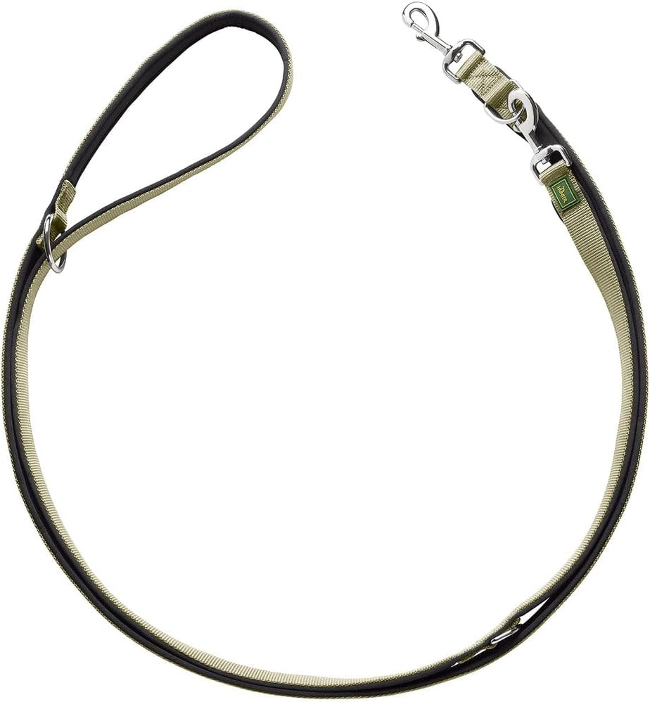 HUNTER NEOPREN Verstellbare Hundeführleine, 2,5 x 200 cm, oliv/schwarz, oliv/schwarz
