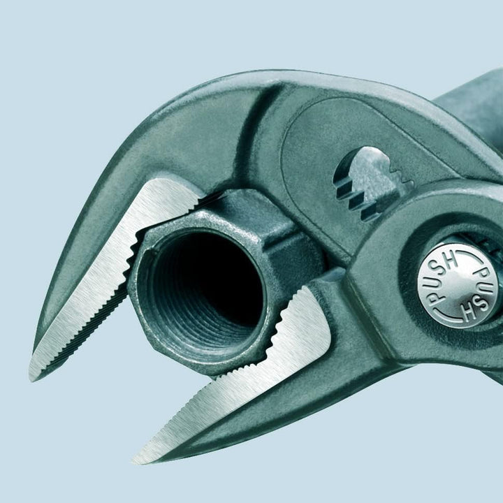 KNIPEX SB Cobra ES, Wasserpumpenzange | Rohrzange, extra schlank, Chrom-Vanadium, atramentiert, 250