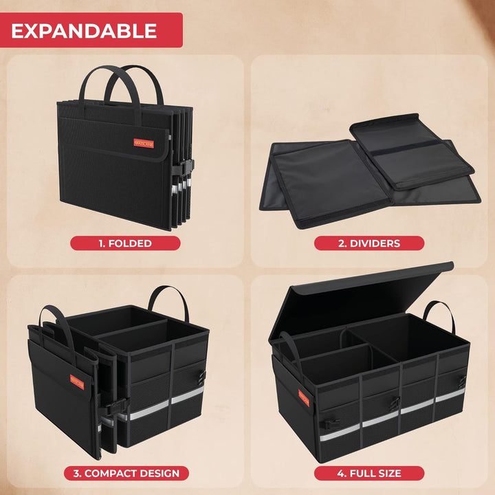Hochwertige Kofferraumtasche Auto Box - Rutschfeste Kofferraumbox, Gross Wasserdichter Kofferraum Or