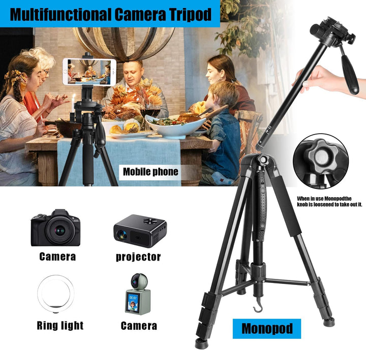 Kamera Stativ-CAMBOFOTO 176.5cm/70’’ Dreibein-Stative/Einbeinstativ Aluminiumlegierung Stativ Kompak