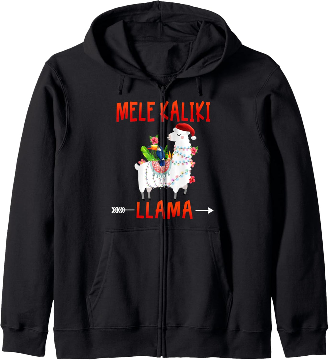 Mele Kalikimaka Kaliki Llama in christmas lights Hawaiian Kapuzenjacke