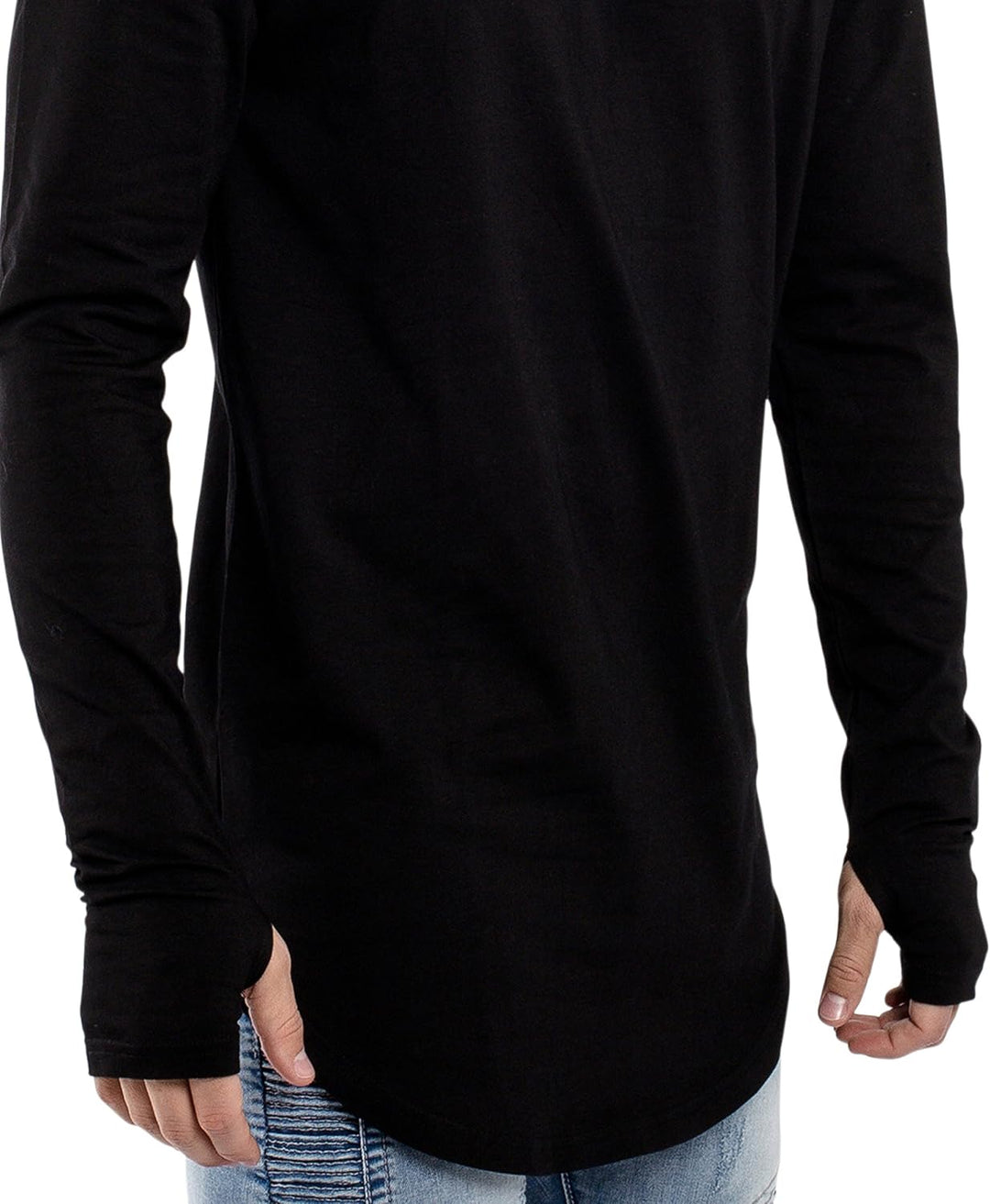 Blackskies Round Longsleeve T-Shirt | Langes Oversize Fashion Basic Langarm Herren Longshirt Long Te