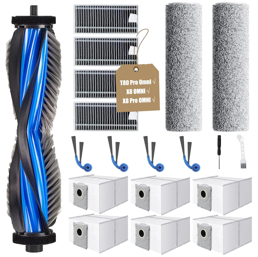 KGC 19 Stück Zubehörset für Ecovacs Deebot T80 Pro Omni, X8 OMNI, X8 Pro OMNI Saugroboter, 1 Hauptbü