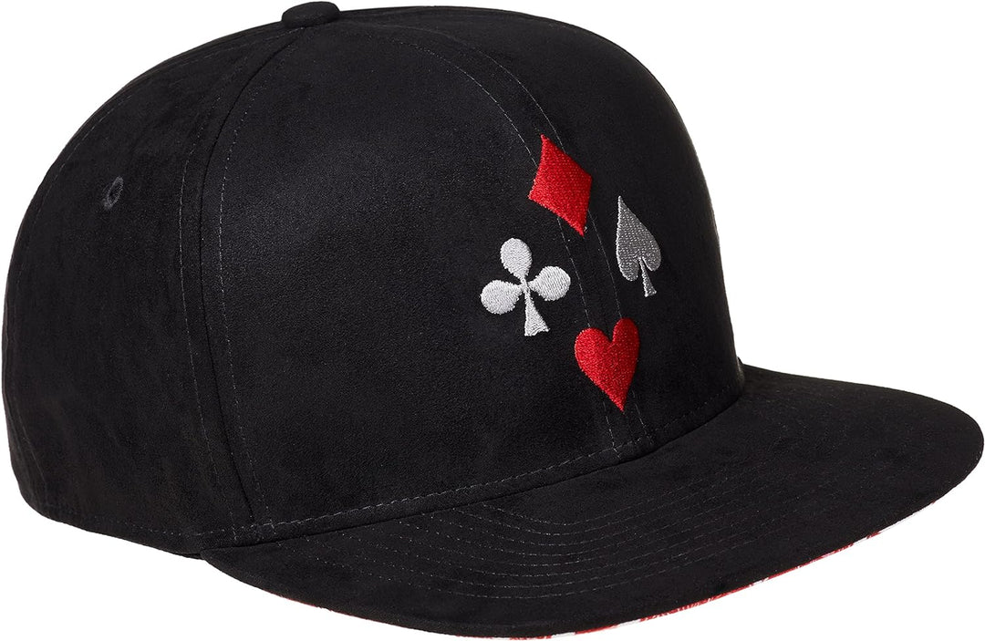 Cadency® Snapback Cap Poker, Damen und Herren, Schwarz, Unisex, Grössenverstellbar