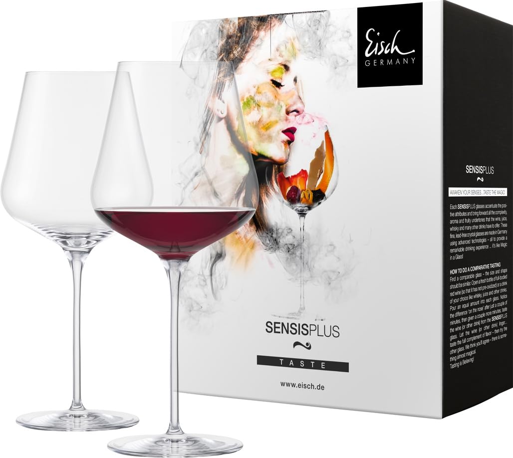 Eisch Sky Burgundy Sensis Plus bleifreies Kristallweinglas, 2 Stück, 713 ml Burgunderrot, 2er-Set, B