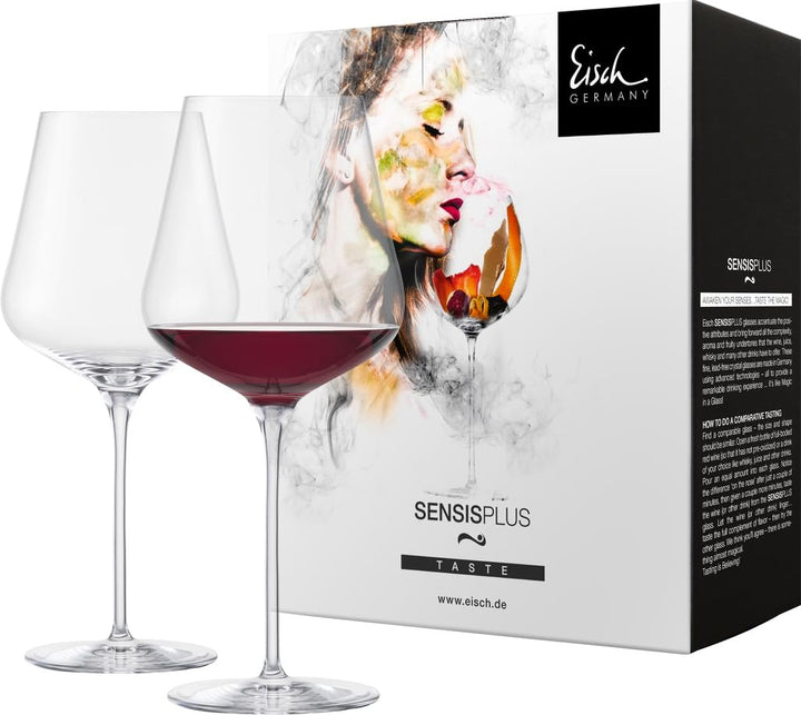 Eisch Sky Burgundy Sensis Plus bleifreies Kristallweinglas, 2 Stück, 713 ml Burgunderrot, 2er-Set, B