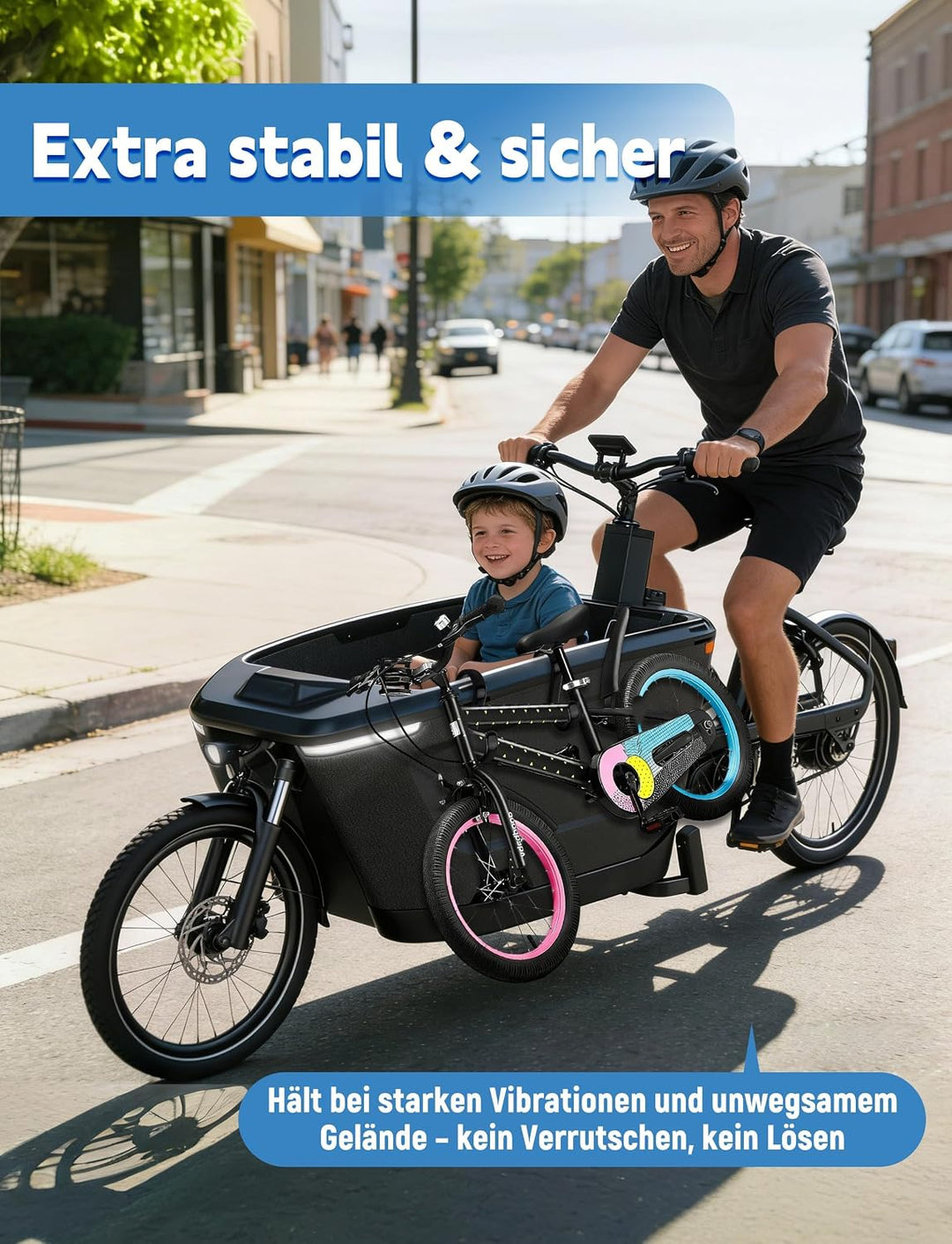 WildKids Bike Holder S – 2X Halterung für Kinderfahrrad &amp; Laufrad, Cargo Bike Zubehör, bis 60 kg bel