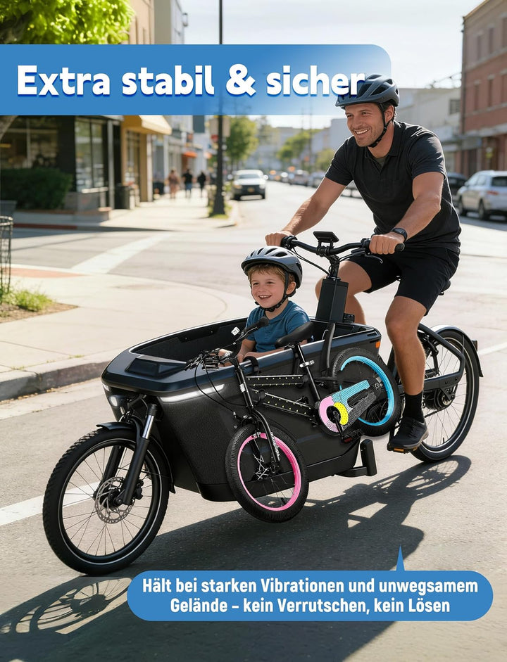 WildKids Bike Holder S – 2X Halterung für Kinderfahrrad &amp; Laufrad, Cargo Bike Zubehör, bis 60 kg bel